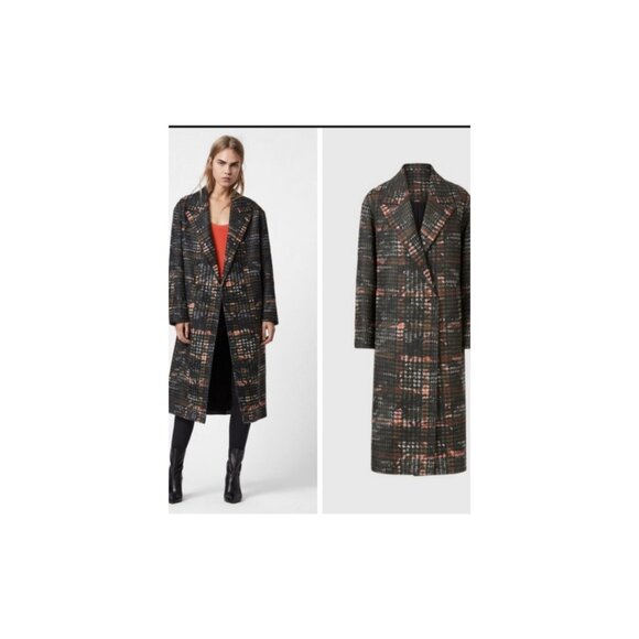 ALLSAINTS Double Breasted Lottie Camo Coat/ Jacket. SIZE XS - Picture 4 of 7